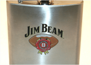 Metal Jim Beam Flask Container